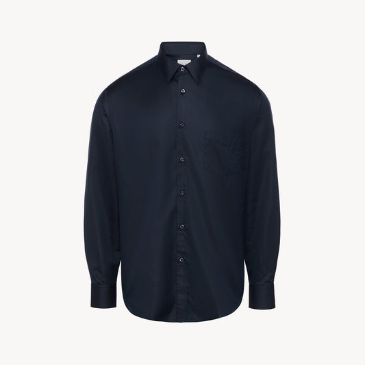 Navy Model One Silk Cotton Shirt