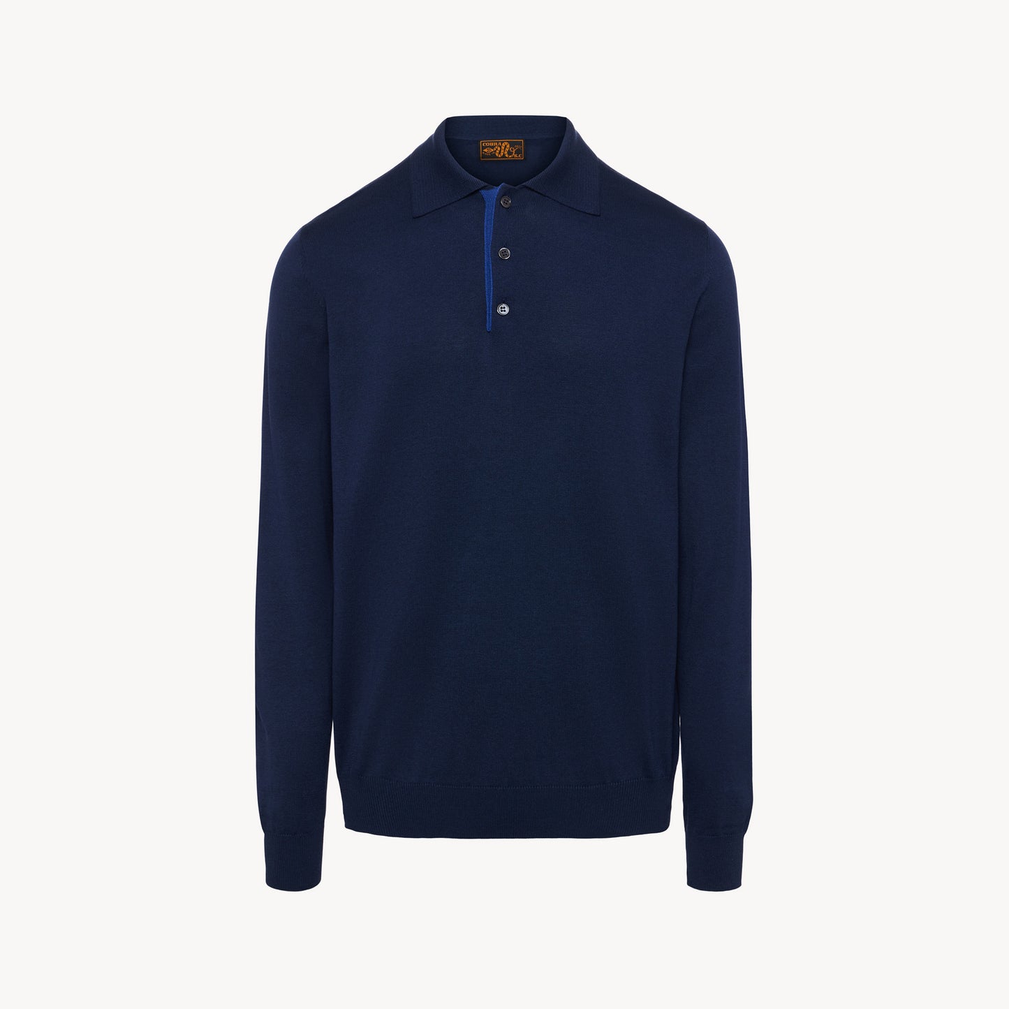 Blue Cotton Silk Polo