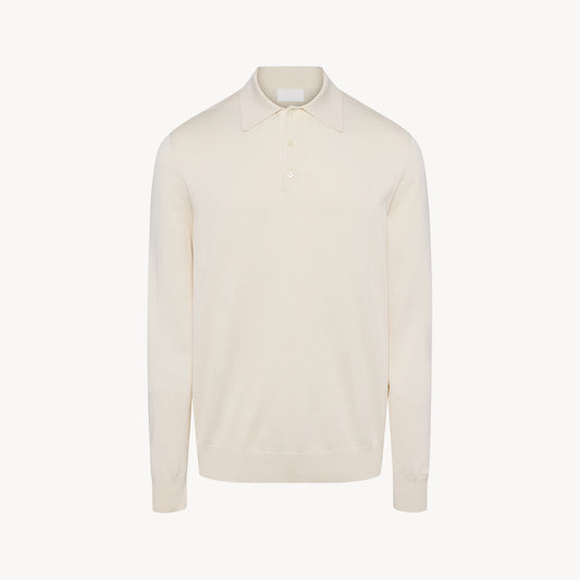 White Cotton Silk Polo